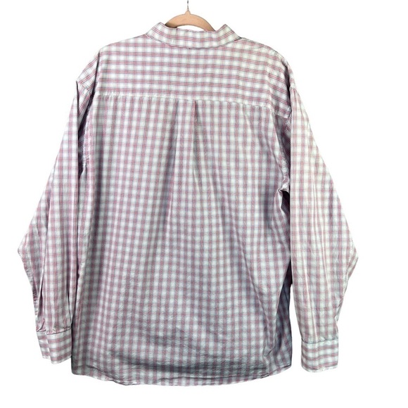Alan Flusser Button Down Shirt Pink & Blue Plaid Long Sleeve Men's Size XXL - Picture 2 of 9